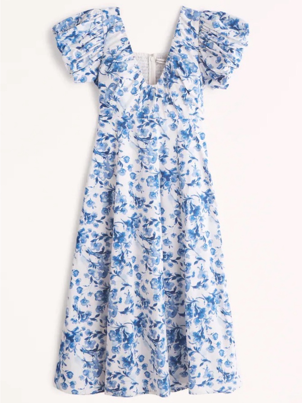Abercrombie & Fitch White Dress with Blue Floral Print